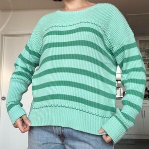 Striped Teal Women's Sweater